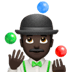 🤹🏿‍♂️ man juggling: dark skin tone display on Apple